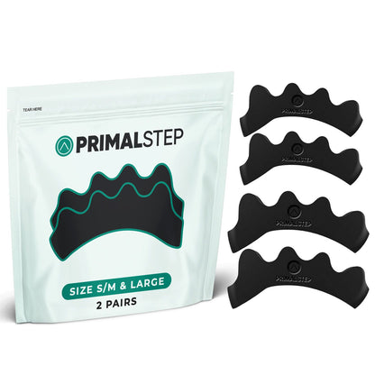 PrimalStep Toe Separators - 4-Pack (1 Pair Large + 1 Pair S/M)